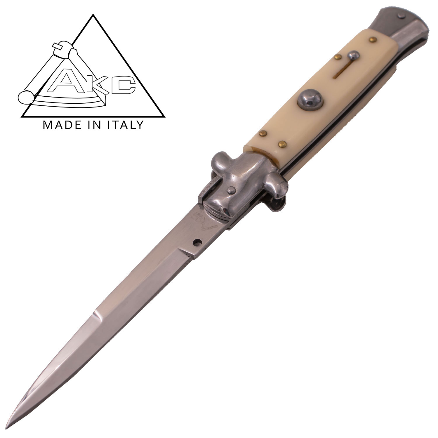 AKC 9 Inch Automatic Stiletto Italiano Button Push Knife (Wild Bone)